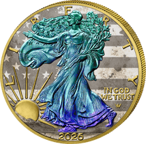 1 oz Silver American Eagle 2026 Stars & Stripes (Mintage: 100 | Hologram)