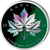 1 oz Silver Triple Maple Leaves Silver Green 2026 (Mintage: 100 | Hologram)