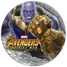 2 Unzen Silber Marvel Avengers Infinity War Thanos 2018 (Auflage: 2.500 | Antik Finish | coloriert)