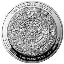 1 Kilogramm Silber Azteken-Kalender 2025 (Auflage: 60 | Prooflike)