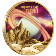 1 Unze Gold Saturn from Titan 2025 (Auflage: 99 | Polierte Platte | coloriert)