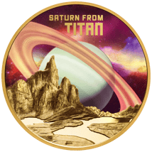 1 Unze Gold Saturn from Titan 2025 (Auflage: 99 | Polierte Platte | coloriert)