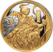 1 Unze Gold Schachspringer 2024 (Platinbeschichtung | Auflage: 99 | Polierte Platte)