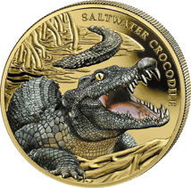 1 Unze Gold Reptilien Salzwasserkrokodil 2018 (Auflage: 150 | Polierte Platte)
