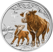 1/4 Unze Silber Lunar III Jahr des Ochsen 2021 (Sydney Coin Show Special | Auflage: 2.021 | coloriert)