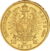10 Mark Preußen Wilhelm I Goldmünze (Erstausgabe von 1872 | Premium Coincard)