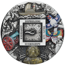 5 Unzen Silber Antike chinesische Erfindungen 2024 (Auflage: 388 | Antik Finish | coloriert)