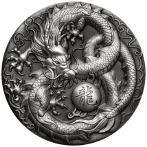 5 Unzen Silber Chinesische Fabelwesen Drache 2018 (Auflage: 500 | Antik Finish)