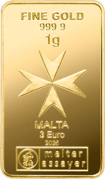 1g Gold Heimerle und Meule Malta Münzbarren