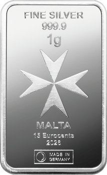 1g Silver Heimerle und Meule Malta Minted Bar CoinCard