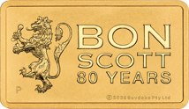 Bon Scott 80. Geburtstag 2026 – 1g Goldbarren (Auflage: 5.000 | Prägefrisch)
