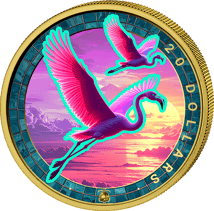 1 Unze Silber Flamingo 2026 Glow in the Dark (Auflage: 100 | Coloriert)