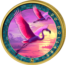 1 Unze Silber Flamingo 2026 Glow in the Dark (Auflage: 100 | Coloriert)