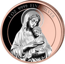 1 Unze Silber Mutter Maria (Auflage: 100 | Rosé teilvergoldet)