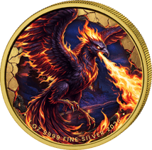 1 Unze Silber Feuerphönix 2026 (Auflage: 100 | teilvergoldet)