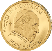 0,5 Gramm Gold In Memoriam Papst Franziskus 2025 (Auflage: 15.000 | Polierte Platte)