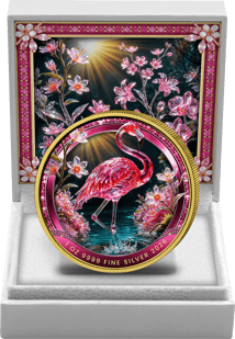 1 Unze Silber Kristallener Flamingo 2026 (Auflage: 100 | teilvergoldet)