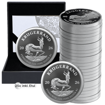 25 x 1 Unze Silber Krügerrand 2026 PP (Auflage: 10.000 | Polierte Platte)
