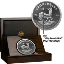5 Unze Silber Krügerrand Willy Brandt Privy Mark 2026 PP (Auflage: 250 | Polierte Platte)