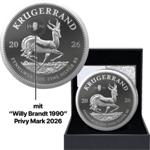 5 Unze Silber Krügerrand Willy Brandt Privy Mark 2026 PP (Auflage: 250 | Polierte Platte)