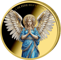 1 oz Silver Mosaic Guardian Angel 2026 (Mintage: 100 | Proof | Gold-Plated)