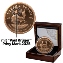 1/2 Unze Gold Krügerrand Privy Mark Duo Polierte Platte ( Paul Kruger | Kaiser Wilhelm II.)