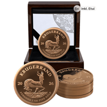 5 x 1 Unze Gold Krügerrand 2026 PP (Auflage: 1.000 | Polierte Platte)