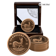 5 x 1/4 Unze Gold Krügerrand 2026 PP (Auflage: 2.000 | Polierte Platte)