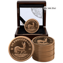 10 x 1/4 Unze Gold Krügerrand 2026 PP (Auflage: 2.000 | Polierte Platte)