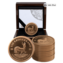 10 x 1/10 Unze Gold Krügerrand 2026 PP (Auflage: 2.000 | Polierte Platte)