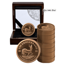 25 x 1/10 Unze Gold Krügerrand 2026 PP (Auflage: 2.000 | Polierte Platte)