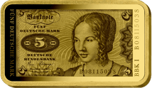5 Deutsche Mark Geldschein Gold Münzbarren (Auflage: 1.000 | Altes Motiv | Polierte Platte)