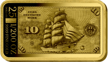 10 Alte Deutsche Mark Geldschein Gold Münzbarren (Auflage: 1.000 | Altes Motiv | Polierte Platte)