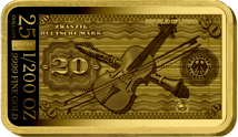 20 Alte Deutsche Mark Geldschein Gold Münzbarren (Auflage: 1.000 | Altes Motiv | Polierte Platte)