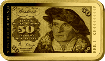 50 Deutsche Mark Geldschein Gold Münzbarren (Auflage: 1.000 | Altes Motiv | Polierte Platte)