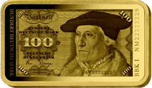 100 Deutsche Mark Geldschein Gold Münzbarren (Auflage: 1.000 | Altes Motiv | Polierte Platte)