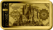 500 Alte Deutsche Mark Geldschein Gold Münzbarren (Auflage: 1.000 | Altes Motiv | Polierte Platte)