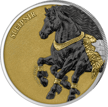 2 x 1 Unze Silber Germania Beasts Sleipnir 2026 (Auflage: 500 | Ruthenium | teilvergoldet)