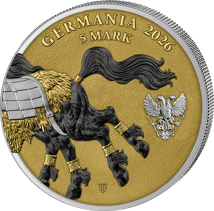 2 x 1 Unze Silber Germania Beasts Sleipnir 2026 (Auflage: 500 | Ruthenium | teilvergoldet)