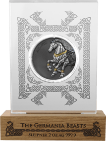 2 Unze Silber Germania Beasts Sleipnir 2026 (Auflage: 999 | Antik Finish | Ruthenium | UV Effekt | teilvergoldet)