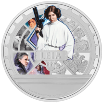 3 Unzen Silber STAR WARS Prinzessin Leia 2023 (Auflage: 999 | Polierte Platte)
