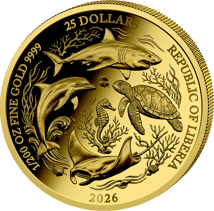1/200 Unze Gold Meerestiere Weißer Hai 2026 (Auflage: 1.000 | Polierte Platte)