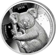 1 Unze Silber Australien Wildlife Serie Koala 2026 (Auflage: 1000 | Polierte Platte)
