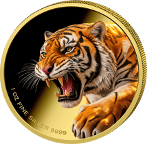 1 Unze Silber Majestätischer Tiger 2025 (Auflage: 100 | teilvergoldet)