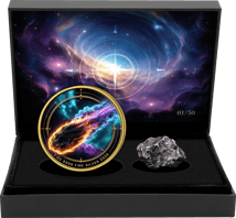 1 Unze Silber Meteoriten Set 2026 (Auflage: 50 | Vergoldet | inkl. Meteorit)