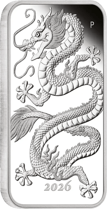 1 Unze Silber Münzbarren Drache 2026 (Auflage: 3.888 | Polierte Platte)