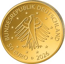 1/4 Unze Gold 50 Euro Deutsches Handwerk Gestaltung 2026 (Auflage: 33.100 | diverser Buchstabe)