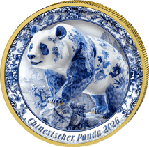 1 Unze Silber Porzellan Panda 2026 (Auflage: 100 | teilvergoldet)