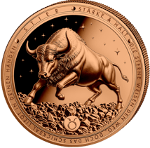 1 Unze Kupfer Sternzeichen Stier (Auflage: 1.000 | Polierte Platte)