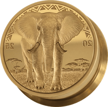Prägestempel 1 Unze Silber African Animals Elefant 2025 (vergoldet)